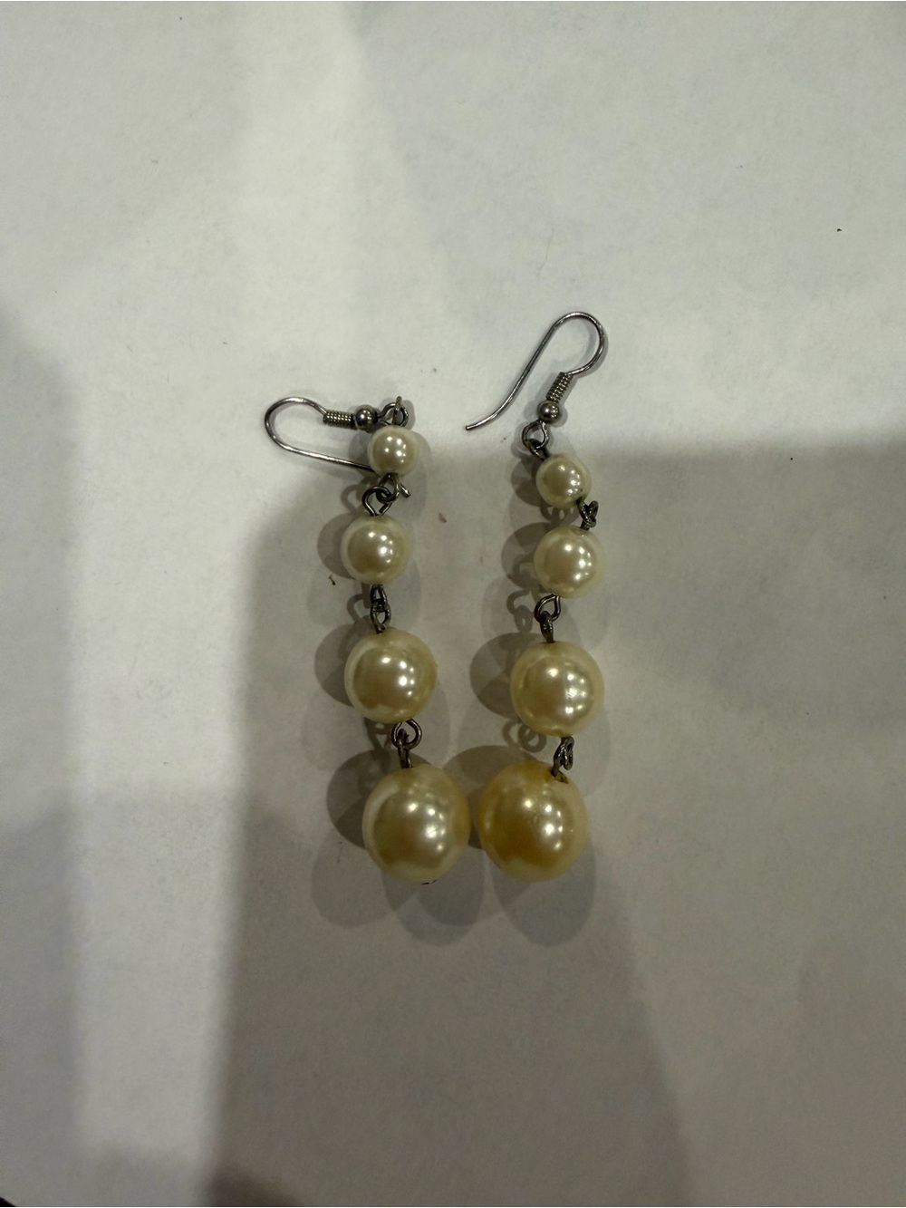 Faux Pearl Drop Dangle Earrings - Ivory Pearlescent